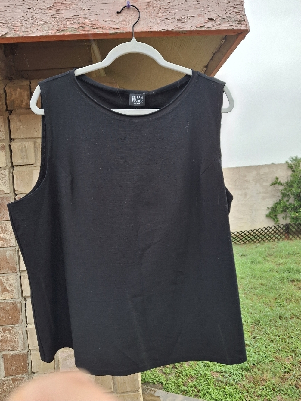 Eileen Fisher Sleeveless Black Viscose Jersey Blend Top Tank  Women Size 2x - Picture 3 of 15